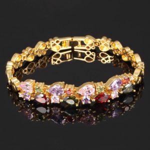Lắc tay đá Zircon cầu vồng cổ điển