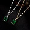 Dây chuyền bạc mặt đá Diopside square