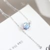 Dây chuyền bạc đá mặt trăng Moonstone cực quang tinh cầu