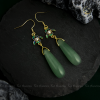 Bông tai dạng thả đá Chalcedony quý phái cổ điển