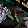 Bông tai dạng thả đá Chalcedony quý phái cổ điển