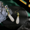 Bông tai dạng thả đá Chalcedony quý phái cổ điển
