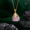 Dây chuyền mạ vàng mặt đá Topaz thiên nhiên thô