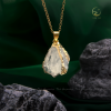 Dây chuyền mạ vàng mặt đá Topaz thiên nhiên thô