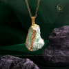 Dây chuyền mạ vàng mặt đá Topaz thiên nhiên thô