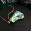 Dây chuyền mạ vàng mặt đá Topaz thiên nhiên thô