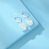 Bông tai bạc đá mặt trăng moonstone Life Tree