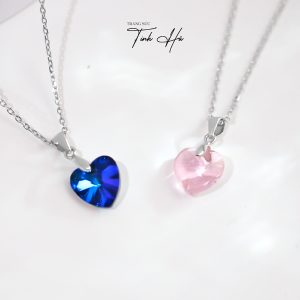 Dây chuyền bạc S925 mặt đá Zircon trái tim đại dương