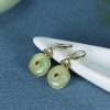Bông tai dạng thả đá Chalcedony quý phái cổ điển
