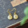 Bông tai dạng thả đá Chalcedony quý phái cổ điển