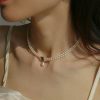 Dây chuyền chuỗi Double Chain ngọc trai thiên nhiên mặt đá Diopside thanh lịch
