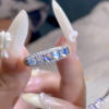 Nhẫn bạc 5 đá Mặt trăng Moonstone tròn
