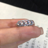 Nhẫn bạc 5 đá Mặt trăng Moonstone tròn