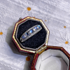 Nhẫn bạc 5 đá Mặt trăng Moonstone tròn
