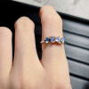 Nhẫn bạc 4 đá Mặt trăng Moonstone oval