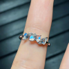 Nhẫn bạc 4 đá Mặt trăng Moonstone oval