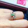 Nhẫn bạc thắt nơ đính đá Diopside oval
