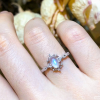 Nhẫn bạc đá Mặt trăng Moonstone oval