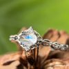 Nhẫn bạc đá Mặt trăng Moonstone oval