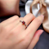 Nhẫn bạc đính đá Garnet mặt trái tim