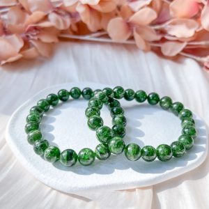 Vòng tay chuỗi nam nữ đá Diopside 5A cao cấp