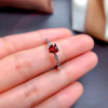 Nhẫn bạc đính đá Garnet mặt trái tim