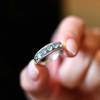 Nhẫn bạc 5 đá Mặt trăng Moonstone tròn
