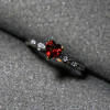Nhẫn bạc đính đá Garnet mặt trái tim