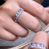 Nhẫn bạc 5 đá Mặt trăng Moonstone tròn