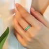 Nhẫn bạc đính đá Diopside