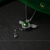 Dây chuyền bạc Angel Wings đính đá Diopside tròn