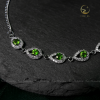Lắc tay bạc Mắt Xích đính đá Diopside tròn