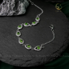 Lắc tay bạc Mắt Xích đính đá Diopside tròn