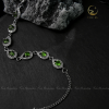 Lắc tay bạc Mắt Xích đính đá Diopside tròn