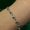 Lắc tay bạc Mắt Xích đính đá Diopside tròn