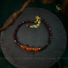 Vòng tay pha lê mặt 3 đá Garnet 6mm