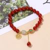 Vòng tay chuỗi đá Agate mã não đỏ may mắn