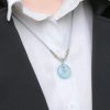 Dây chuyền nam nữ mặt charm cổ điển đá Aquamarine