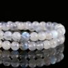 Vòng tay chuỗi 2 lớp đá Mặt trăng Moonstone mặt đá Aquamarine