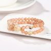 Vòng tay chuỗi 2 lớp đá Mặt trời Sunstone mặt đá Thạch anh tóc vàng