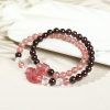 Vòng tay 2 lớp Hồ yêu tiểu hồng nương đá Garnet + Thạch anh hồng kích hoạt năng lượng tình duyên cực mạnh