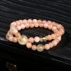 Vòng tay chuỗi 2 lớp đá Mặt trời Sunstone mặt đá Thạch anh tóc vàng