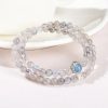 Vòng tay chuỗi 2 lớp đá Mặt trăng Moonstone mặt đá Aquamarine