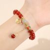 Vòng tay chuỗi đá Agate mã não đỏ may mắn