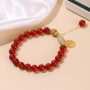 Vòng tay chuỗi đá Agate mã não đỏ may mắn