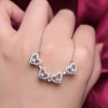 Dây chuyền bạc Hoa 4 cánh đóng mở đính đá Mặt trăng Moonstone tròn