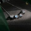 Dây chuyền bạc Hoa 4 cánh đóng mở đính đá Mặt trăng Moonstone tròn