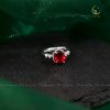 Nhẫn bạc đính đá Garnet oval lớn