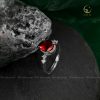 Nhẫn bạc đính đá Garnet oval lớn