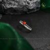 Nhẫn bạc Parallel đính đá Garnet mặt tròn
